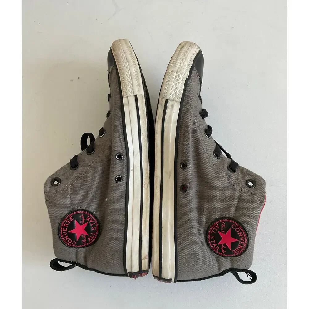 Converse Chuck Taylor All Star High Street Mid Gray Black Sneaker Size 10 - Picture 5 of 8